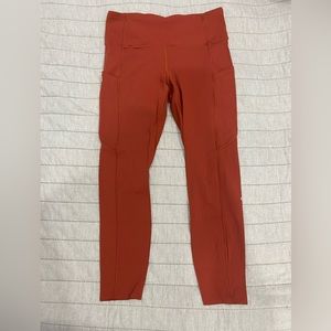 Lululemon Salmon Fast and Free High-rise 23” Leggings with Pockets